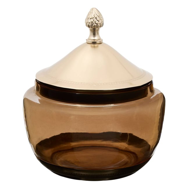 Boîte ronde en verre LALIE Couleur multicolore <span itemprop=