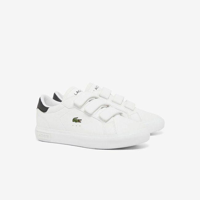 Baskets basses à scratchs Powercourt blanc/noir <span itemprop=