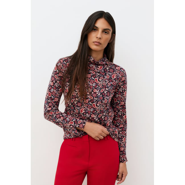 T-shirt droit col roulé TANOUSHKA bordeaux <span itemprop=