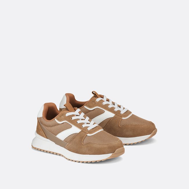 Sneaker Retro Running mit elastischen Schnürsenkeln kamel <span itemprop=