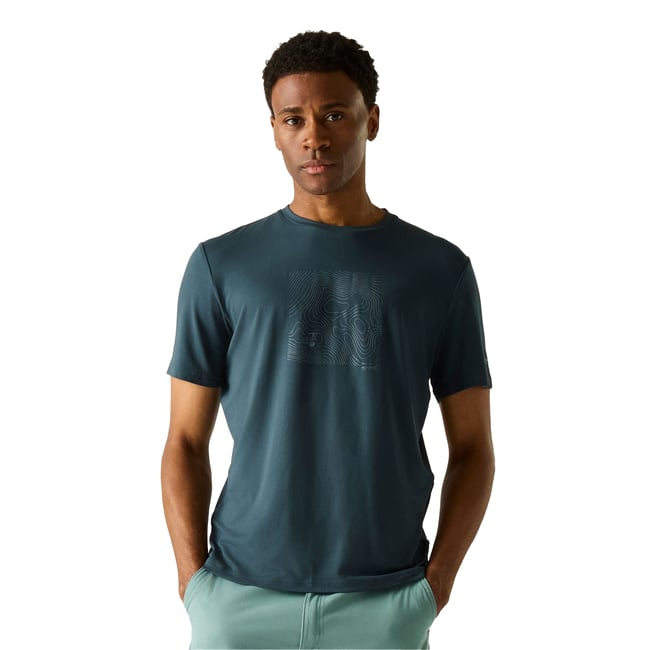 T-shirt motif/style cyclisme FINGAL bleu nuit <span itemprop=