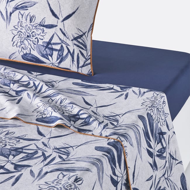 Drap plat percale de coton, Mishima imprimé <span itemprop=