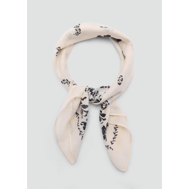 Foulard en coton imprimé fleuri bleu marine foncé <span itemprop=