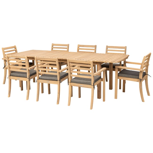 Salon de jardin, extensible, 8 pl, PADAR gris, marron <span itemprop=
