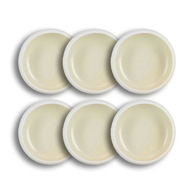 Lot de 6 bols en porcelaine 18cm, URUS Couleur beige-blanc <span itemprop=