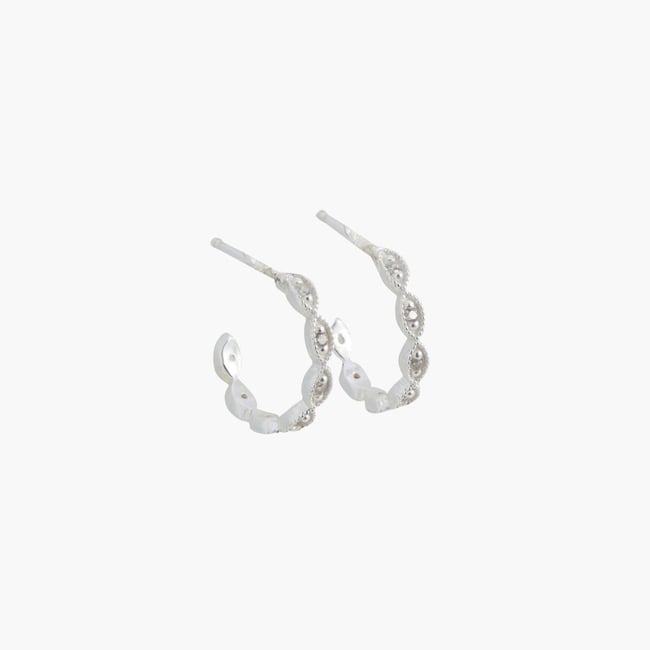 Créoles Argent Garanti et Oxydes de Zirconium argenté <span itemprop=