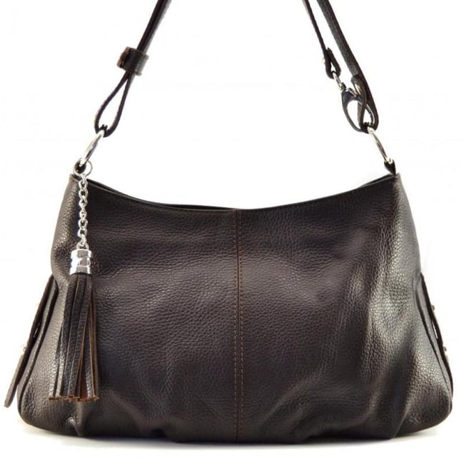 Sac à main en cuir italien avec pompon LOBE - OH MY BAG