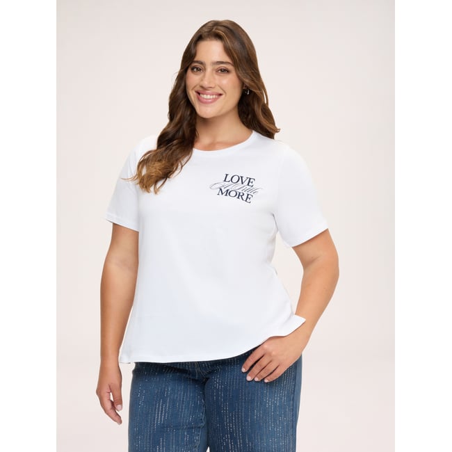 T-shirt avec inscription blanc <span itemprop=