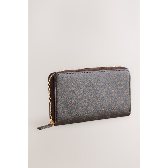 Grand porte-monnaie marron noir/blanc <span itemprop=