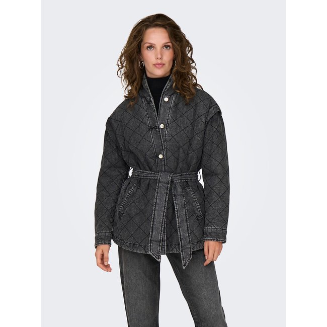 Denim Quilted Jacket, grey denim, ONLY