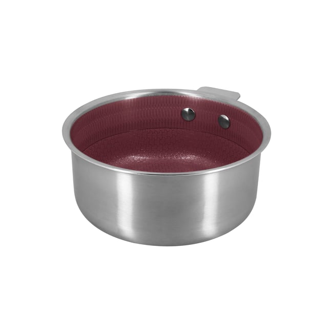 Casserole 16cm en acier inoxydable, AGLAE lie de vin <span itemprop=