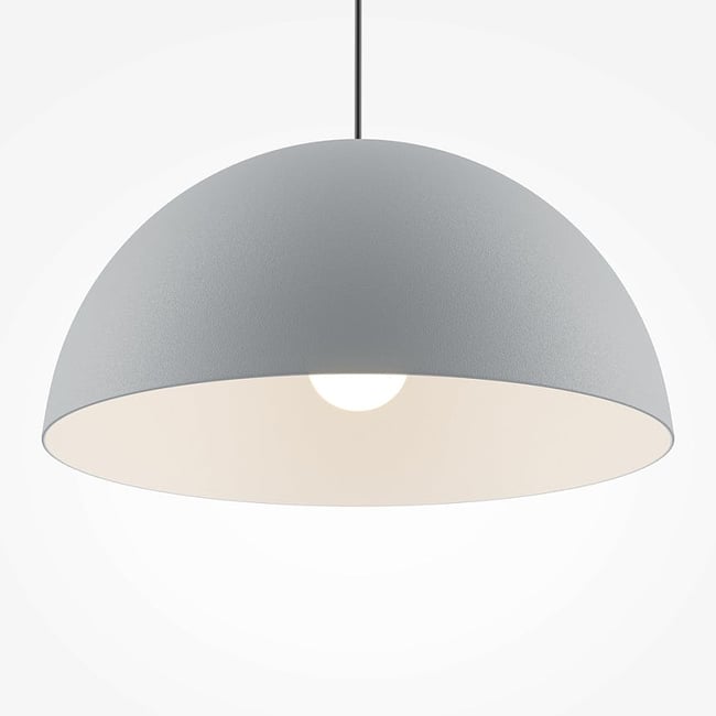 Suspension de cuisine dôme en métal FLORA Couleur gris <span itemprop=