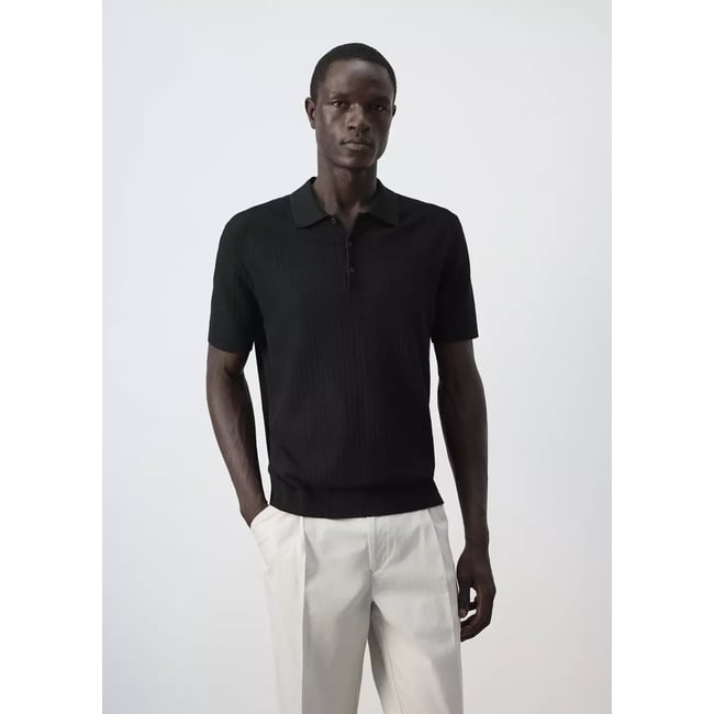 Polo maille fine côtelée - MANGO MAN