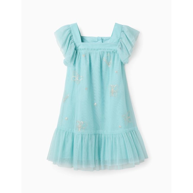Robe en Tulle avec Papillons bleu clair <span itemprop=