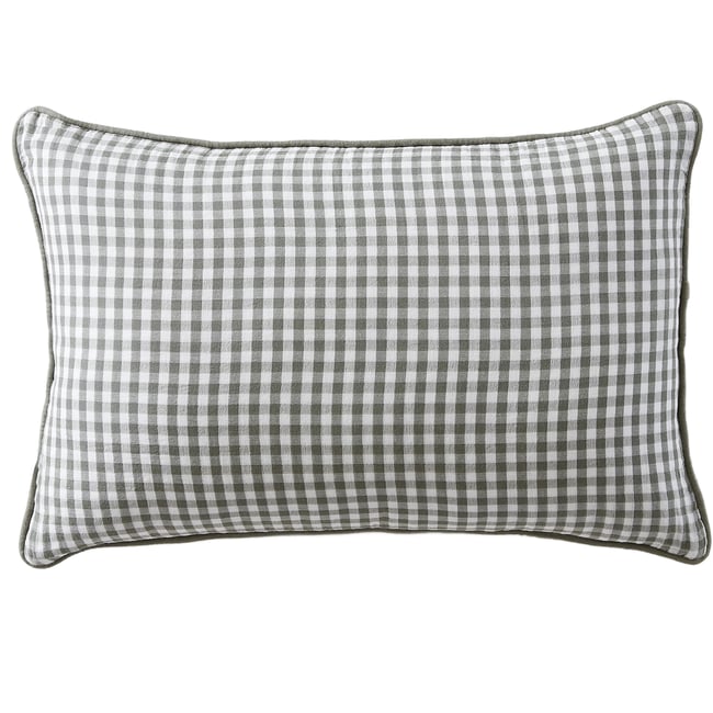 Coussin rectangulaire déhoussable 40x60 cm Gaze de Coton Vickie Romarin romarin <span itemprop=
