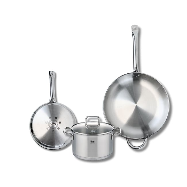 Batterie 2 poêles 24/32cm + 1 faitout 20cm PROFI CITRIN gris <span itemprop=