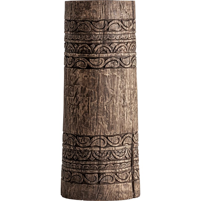 Sellette ethnique en teck sculpté Couleur marron finition vieillie <span itemprop=