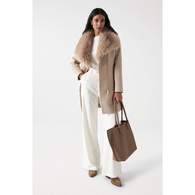 Manteau Grace En Tissu Avec Fourrure Synthetique Wrap - SALSA JEANS