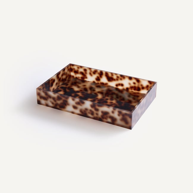 Plateau en acétate teinté, largeur 26,5 cm, PAULEA multicolore <span itemprop=
