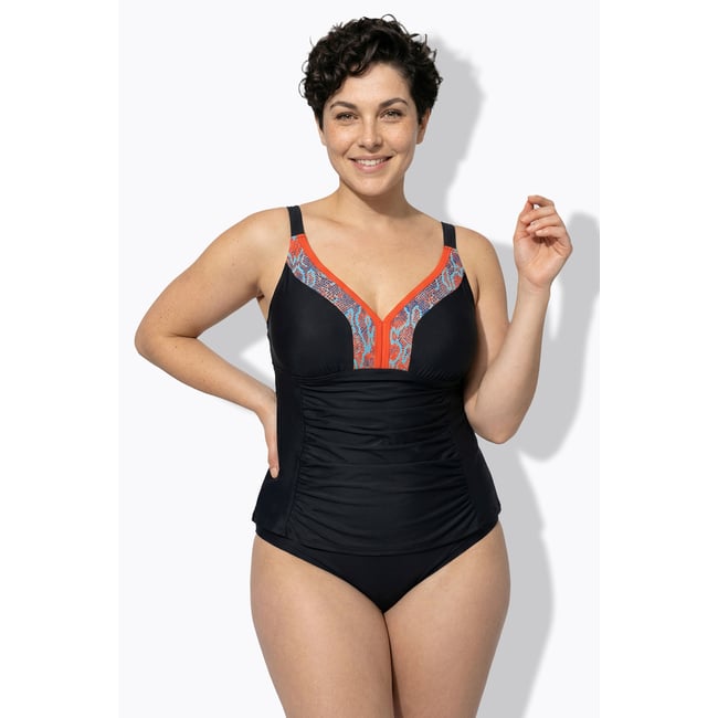 Tankini avec bonnets souples noir <span itemprop=
