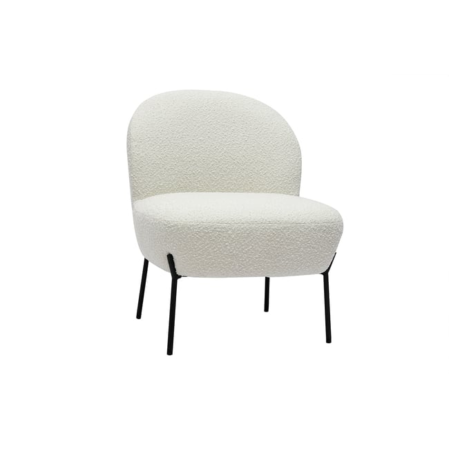 Fauteuil design pieds métal noir BELEY Couleur blanc <span itemprop=
