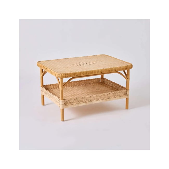 Table basse en rotin grand modèle NANTUCKET Couleur rotin naturel <span itemprop=
