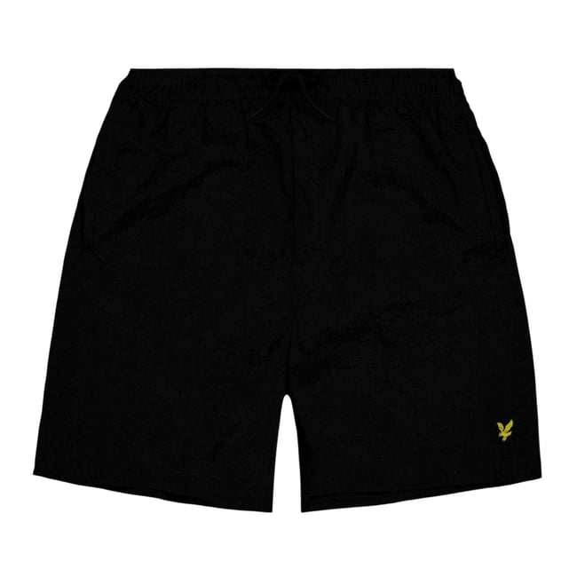 Short de bain uni coupe confortable noir <span itemprop=
