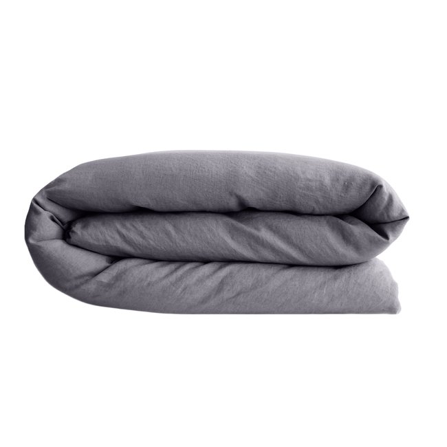 Housse de couette lin lavé - SALOME brume <span itemprop=