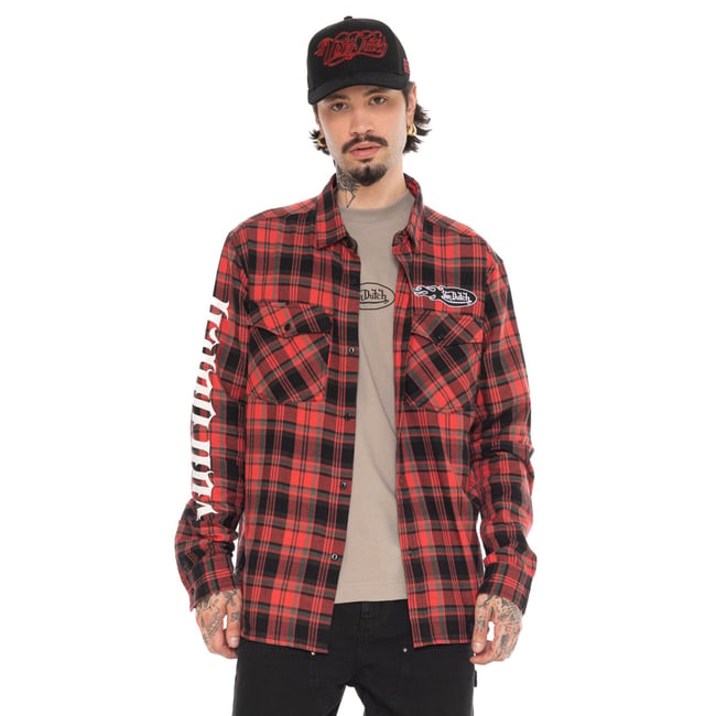 Chemise à carreaux JUAN rouge/noir/blanc <span itemprop=