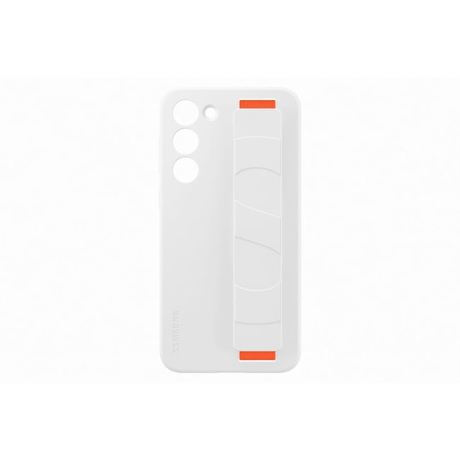 Coque S23+ Silicone avec laniere Blanc blanc <span itemprop=
