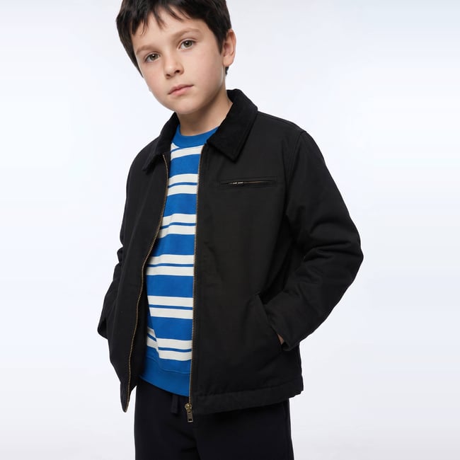 Veste avec col en velours unie contenant du coton - MONOPRIX