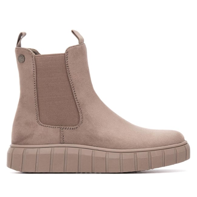 Bottine Chelsea Plaine Décontractée Fermeture éclair taupe <span itemprop=