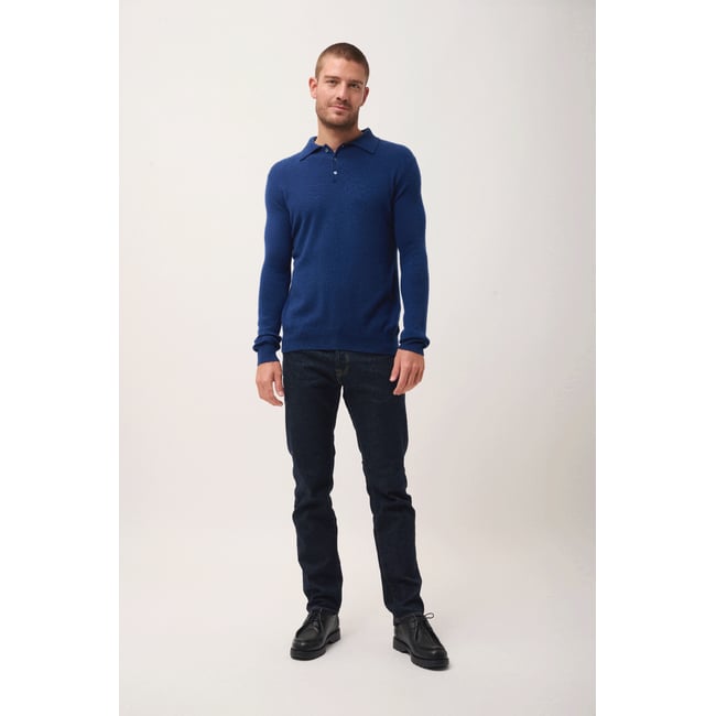 Polo Manches Longues Minuit Douglas bleu foncé <span itemprop=
