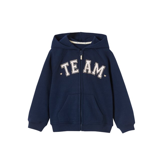Sweat zippé à capuche motif 