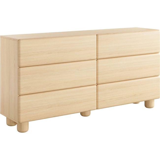 Commode six tiroirs en bois LOMO Couleur chêne vicenza <span itemprop=