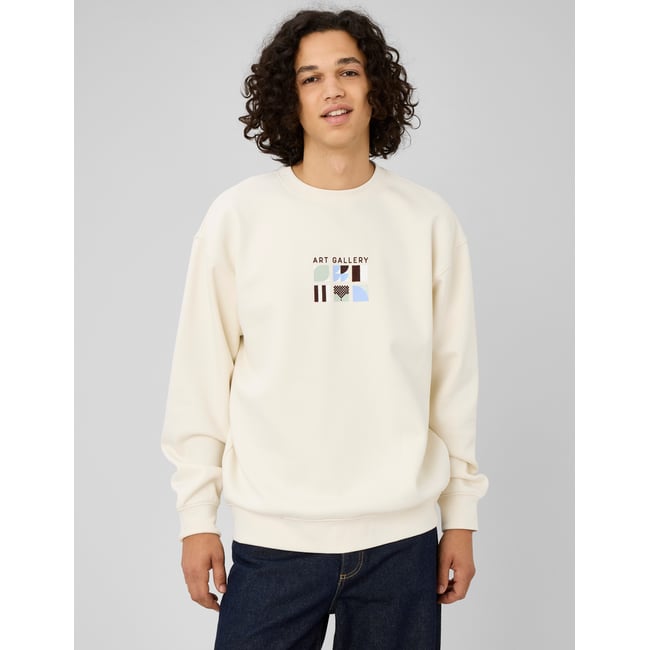 Sweat imprimé poitrine naturel <span itemprop=