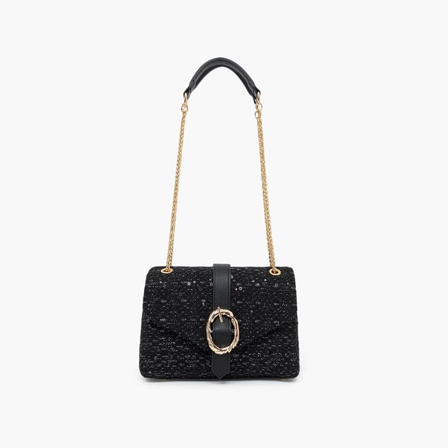Sac porté épaule  Toundra noir,doré <span itemprop=