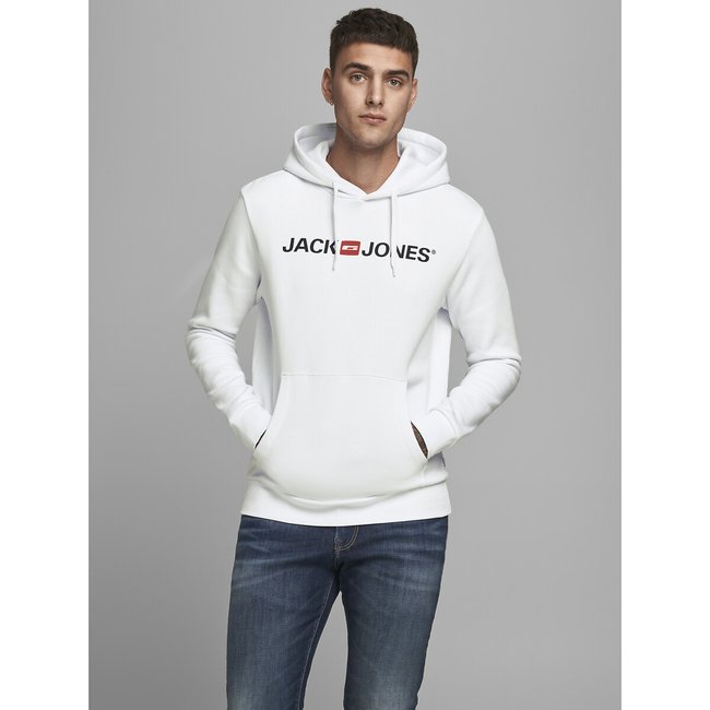 Kapuzensweatshirt weiss bedruckt <span itemprop=