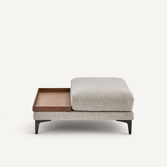 Voetensteun met dienblad, structuurmix, MODERNISTE, ontwerp Emmanuel Gallina - EMMANUEL GALLINA X AM.PM