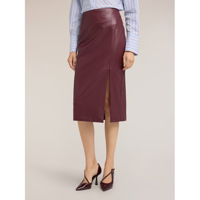 Jupe crayon avec fente burgundy <span itemprop=