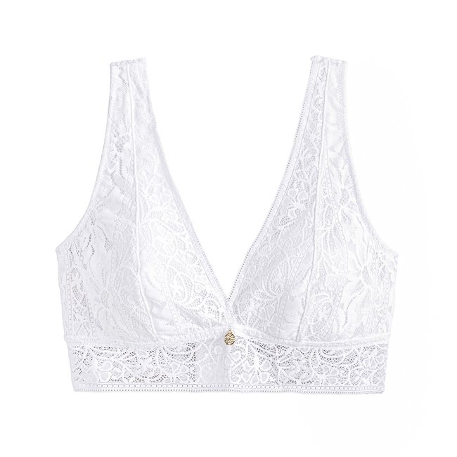 Lace Non Underwired Bralette La Redoute Collections La Redoute 9202