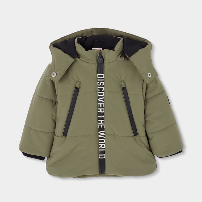 Parka tissu technique garçon avec capuche multicolore <span itemprop=