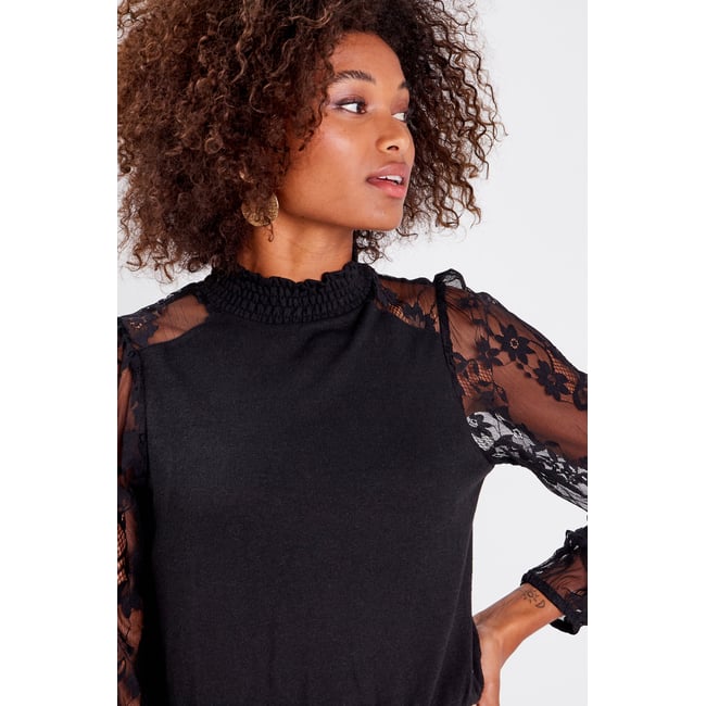 T-shirt manches longues noir <span itemprop=