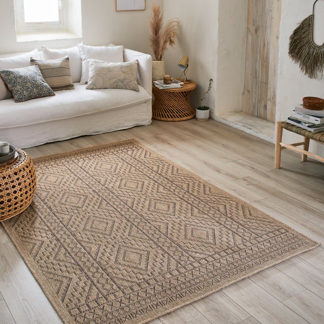 Tapis intérieur extérieur aspect jute motifs ethniques NATURE - NAZAR RUGS