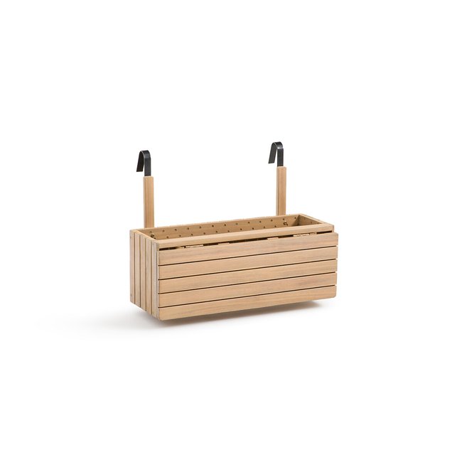 Valora Acacia Balcony Planter with Folding Table, acacia, LA REDOUTE INTERIEURS