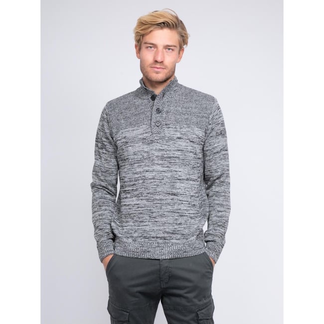 Pull Col Montant Laoshen gris foncé <span itemprop=