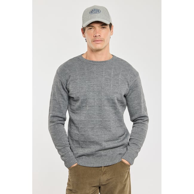 Pull col rond Bérac - laine souris <span itemprop=