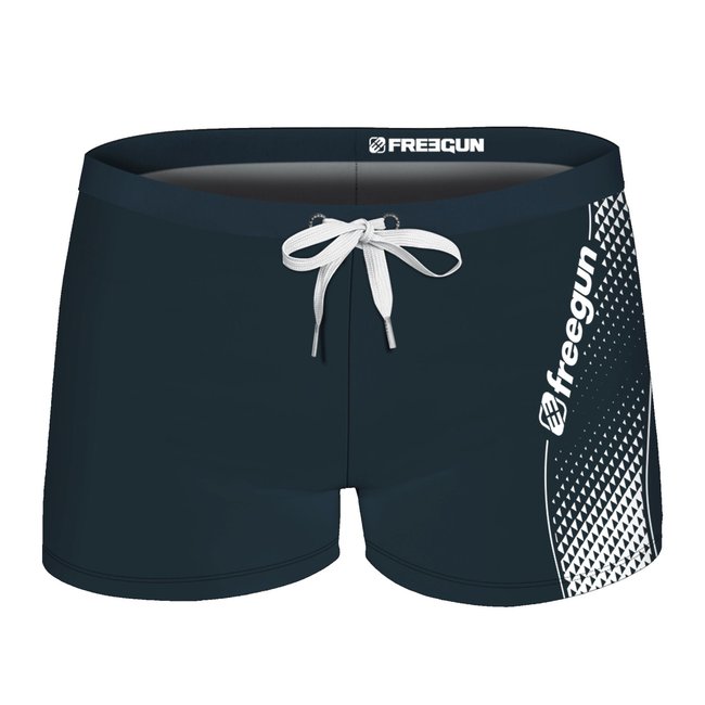 Maillot de bain boxer bleu marine/blanc <span itemprop=