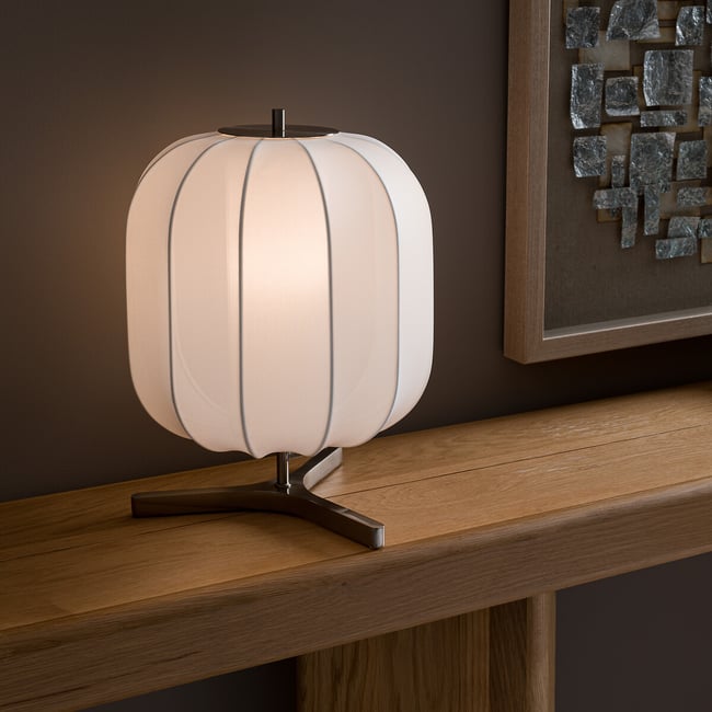 Lampe, lampion en maille, Satchi Couleur nickel satiné <span itemprop=