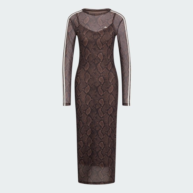 ROBE LONGUE IMPRIMÉ SERPENT earth strata / aurora coffee <span itemprop=